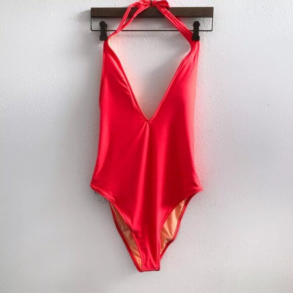 NWT AERIE Deep V-Neck One Piece Swimsuit Size Medium - Picture 1 of 7